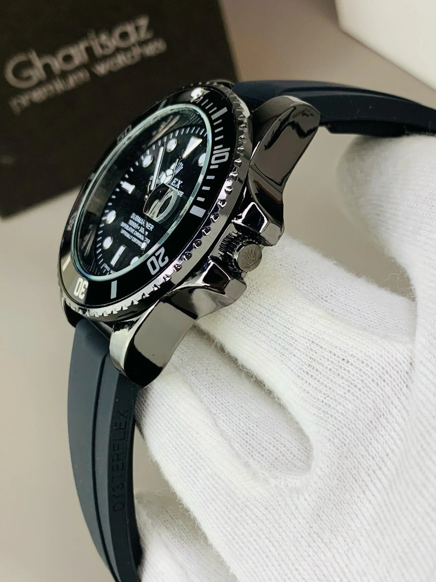 RLX black & silver watch